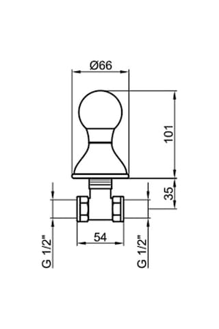 İtalyan Webert Karenina Ankastre Stop Valf 1/2'' Swarovsky Taşlı Krom