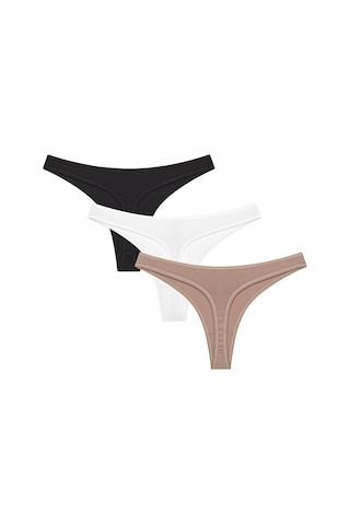 Penti New Basic Çok Renkli 3'lü Tanga Külot Plf89ull24sk-mıx Çok Renkli