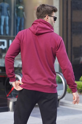 Madmext Bordo Baskılı Kapüşonlu Sweatshirt 6149-bordo Bordo