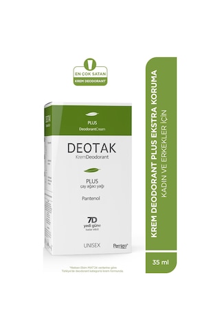 Deotak Plus Ekstra Koruma 7 Güne Kadar Etkili Krem Deodorant 35 ML
