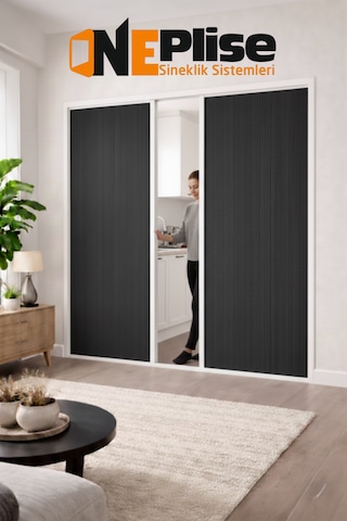 Premium Seri Duble Kapı Seperatörü-estetik Akordiyon Plise Perdesi 0-150 X 0-230 En: 0cm - 150cm X Boy: 0cm - 230cm