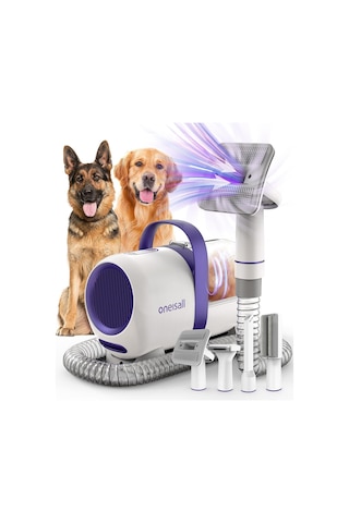 Oneisall Köpek Tüyü Vakum Makinesi, 12000 Pa Güçlü Emiş, 4 Başlıklı Tüy Temizleyici Seti Erkek Bakım Ürünleri