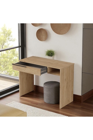 Robin Home Makyaj Masası Aynasız Çekmeceli Sepet Kahverengi