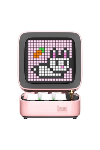 Divoom Ditoo Pro Pembe Piksel LED Ekranlı Uygulama Kontrollü Akıllı Bluetooth Hoparlör