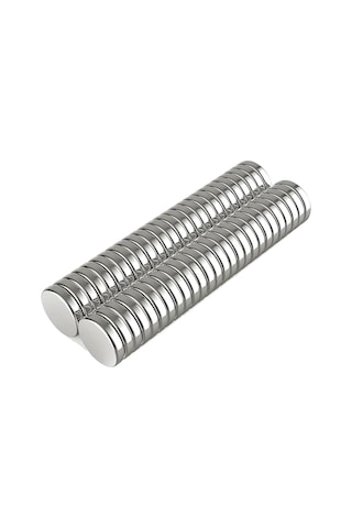 50 Adet 10x2mm Yuvarlak Neodyum Mıknatıs Güçlü Magnet Nikel Kaplamalı