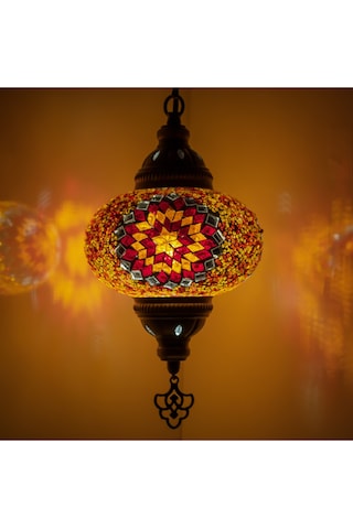 Mozaik Lamba Sarkıt Avize Renkli Desenli Lamba Renkli
