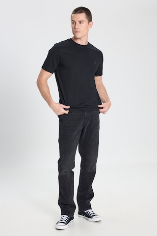 Regular Fit Normal Kesim Bisiklet Yaka %100 Pamuk Siyah Tişört W7NM203877001 Siyah
