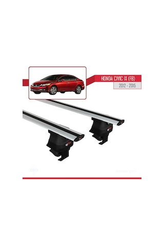 Honda Civic Ix Fb Sedan 2012-2015 Arası İle Uyumlu Ace-4 Ara Atkı Tavan Barı Gri