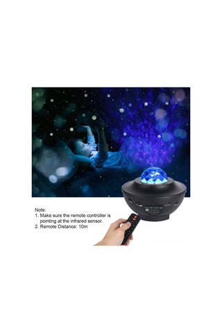 Monyee Led Yıldız Projeksiyon Lambası, Bluetooth Hoparlör, Ses Kontrol, Ac110-220v, Kumanda Pil Yok Siyah
