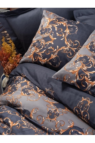 Cotton Box Çift Kişilik Saten Nevresim Takımı Sarina Lacivert
