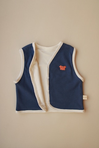 Yengeç Nakışlı Çift Taraflı Yelek İndigo