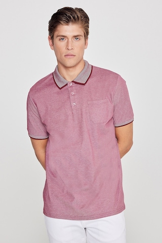 Ac&Co / Altınyıldız Classics 465126505 Polo Yaka Cepli Regular Fit Bol Kesim Düz Tişört Kırmızı