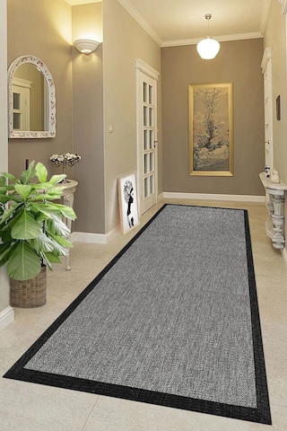 Sisal Bordürlü Jut Hasır Kaymaz Taban 1505 Siyah