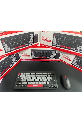 Jedel Ws681 Wireles Mini Klavye Mouse Combo 800-1200-1600 Dpı 1 Aa Battery 3 Million Times Switch Optik