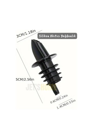 Silikon Akıtıcı Yağlık Sirkelik Şişe Tıpası Evrensel Ağız Tipi Siyah Siyah