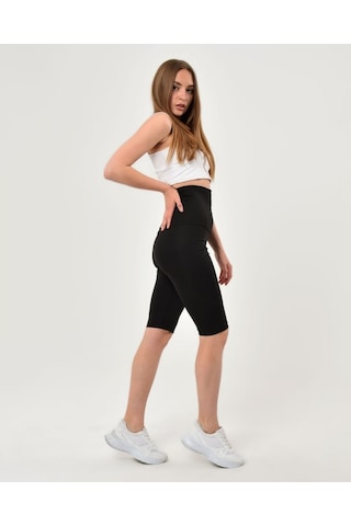 Sauna Suit Ekstra Yüksek Bel 3Kademeli Agraflı Maksimum Terleten Termal Şort Siyah