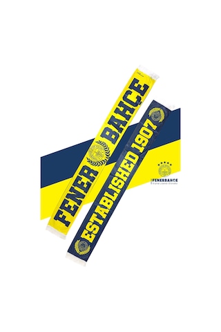 Fenerbahçe Lisanslı Established 1907 Fb Şal Atkı Kupa Ve Bileklik Set Hediyelik Kutulu Sarı - Lacivert