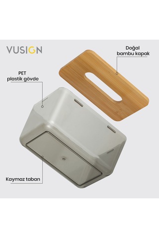 Vusıgn Bambu Ve Ahşap Mendil Kutusu Kahverengi
