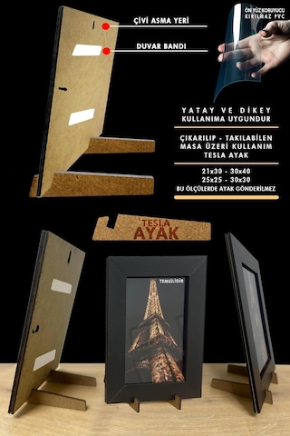 Yhfoto 5 Adet 20x20 Çerçeve Ahşap Beyaz Şeritli Fotoğraf Mdf Çerçeve Kare Çerçeve Kahverengi 20 X 20
