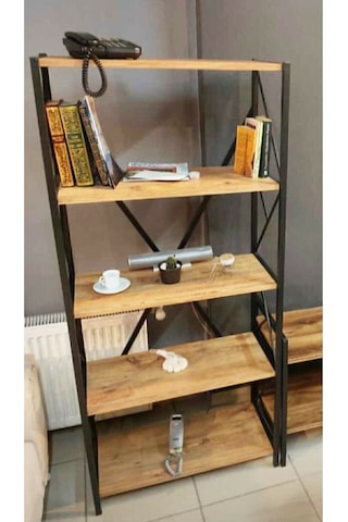 Mobigoom Dekoratif 5 Rafli Kitaplik Çam Çam