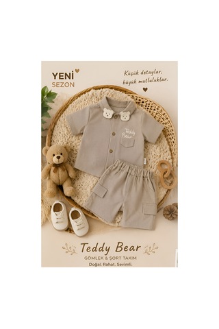 Omeca Concept Teddy Bear Gömlek & Şort Takım kahverengi