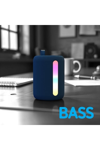 Polosmart Fs110 Işıklı Taşınabilir Kablosuz Bluetooth Speaker Hoparlör 1200 Mah Navy