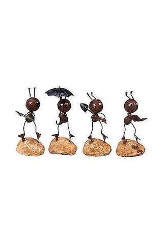 Karınca Dekor Demir Deri Karınca Modelleri Ev Araba Dekorasyonu İçin Şemsiye Tutan 2'li Paket Süsü Diğer