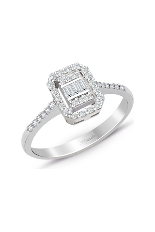 0.35 Ct. Baget Kare Modern Tasarım Tektaş Yüzük