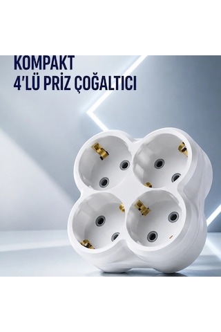 Duvar Tipi Priz Çoğaltıcı 4 Çıkışlı Kablosuz Kompakt Priz Adaptörü Diğer