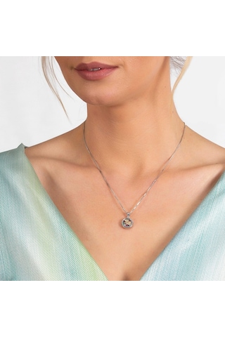 Multicolor Zirkon Taşlı Oval Tasarım Gül Detaylı 925 Ayar Gümüş K (475777878)