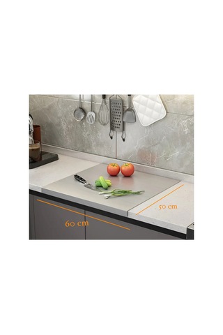 Paslanmaz Çelik Metal Tezgah Koruyucu 50 X 60 Cm 1 Adet Gri