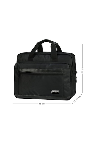 Galb Leather Unisex Siyah 16.5 Inc Koruklu Genisleyebilir Laptop & Evrak Cantasi