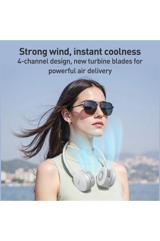 Yesido Yf17 Taşınabilir Surround Boyun Fan Gri Beyaz