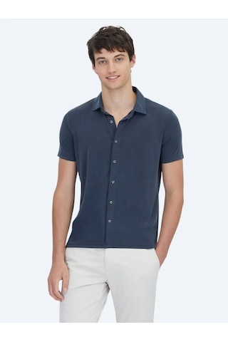 Kip Antrasit Düz Regular Fit Casual Gömlek Antrasit