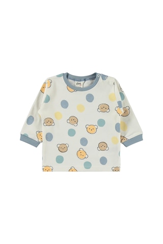 Civil Baby Ayıcık Baskılı 6-18 Ay Pijama Takımı - Ekru