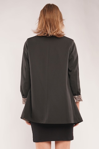 Gabria Kolları Leopar Desenli Kadın Ceket Siyah