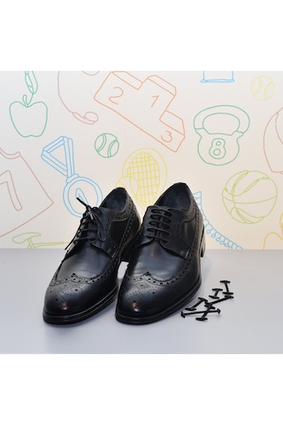 Coolnice Bağlanmayan Yetişkin Kundura Silikon Bağcık Siyah