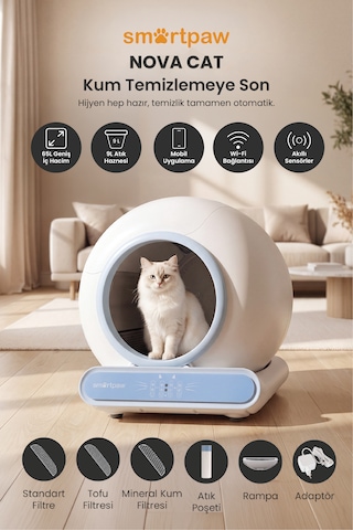 Smartpaw Nova Cat Akıllı Otomatik Kedi Tuvaleti Distribütör Garantili