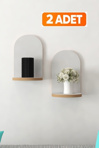 Dekoratif Duvar Rafı 25x 17 X 12 2 Adet Raf Beyaz