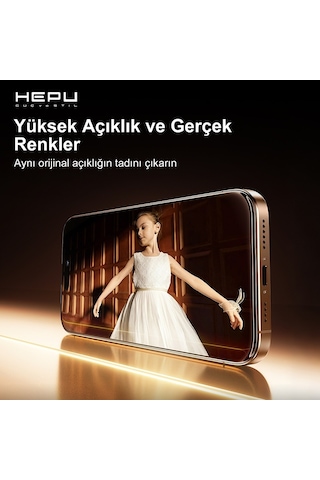 HEPU TITAN HD Clear Cam Ekran Koruyucu – iPhone 13 / 13 Pro / 14 / 16e Uyumlu