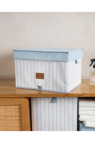 Madame Coco Nuage Kapaklı Düzenleyici Kutu Beyaz - Açık Mavi
