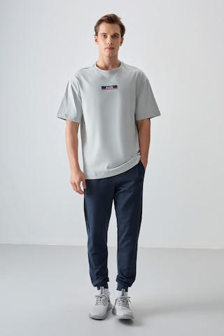 Air Jones Tommy Life Taş %100 Pamuk Kalın Yumuşak Dokulu Oversize Fit Baskılı Erkek T-shirt - 88359 Taş
