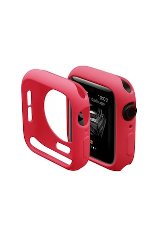 Newface Apple Watch Uyumlu 40mm Silikon Alt Kasa - Kırmızı Arka Kapak