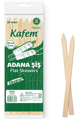 Kafem Adana Çöp Şiş Ekstra 35 CM 25 Li x 10 Paket