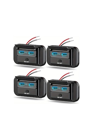 Honeybeeshop 1 Bilgisayar 12v Rv Anahtarlı Hızlı Şarj Qc3.0 Usb Portlu Duvar Montaj Panosu Araba Karavan Deniz Teknesi Otobüs Motosiklet Kamyon Golf Arabası Şarj Adaptörü