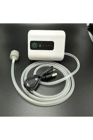 Elmpaly Usb Şarjlı Lityum Akülü Akvaryum Hava Pompası Sessiz Köpük Makinesi Taşınabilir Canlı Yem Üfleyici Balık Kovası Aile Akvaryumu Yüksek Oksijenli Balıklar Köpük Üretici