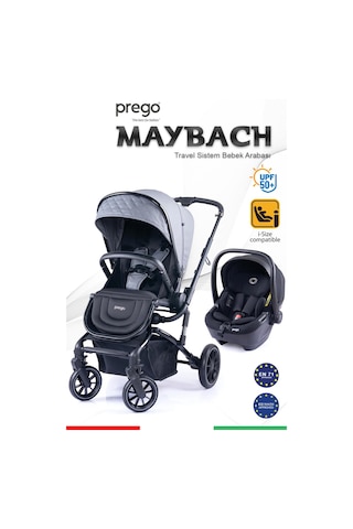 Prego Maybach İ-size Uv Tenteli Bebek Arabası Gri 2405