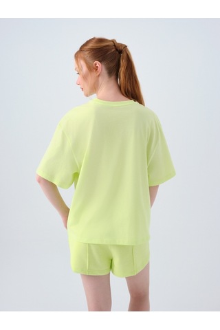 Oversize Kadın Tshirt K.kol Sarı