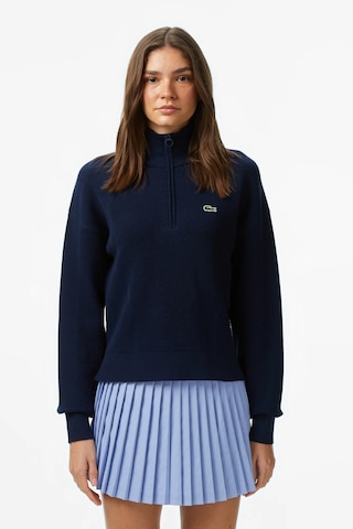 Lacoste Relaxed Fit Uzun Kollu Yarım Fermuarlı Kadın Triko Kazak Lacivert Lacivert