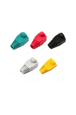Rj45 Cat5 Cat6 Renkli Koruyucu Kılıf - 25 Adet Papuç